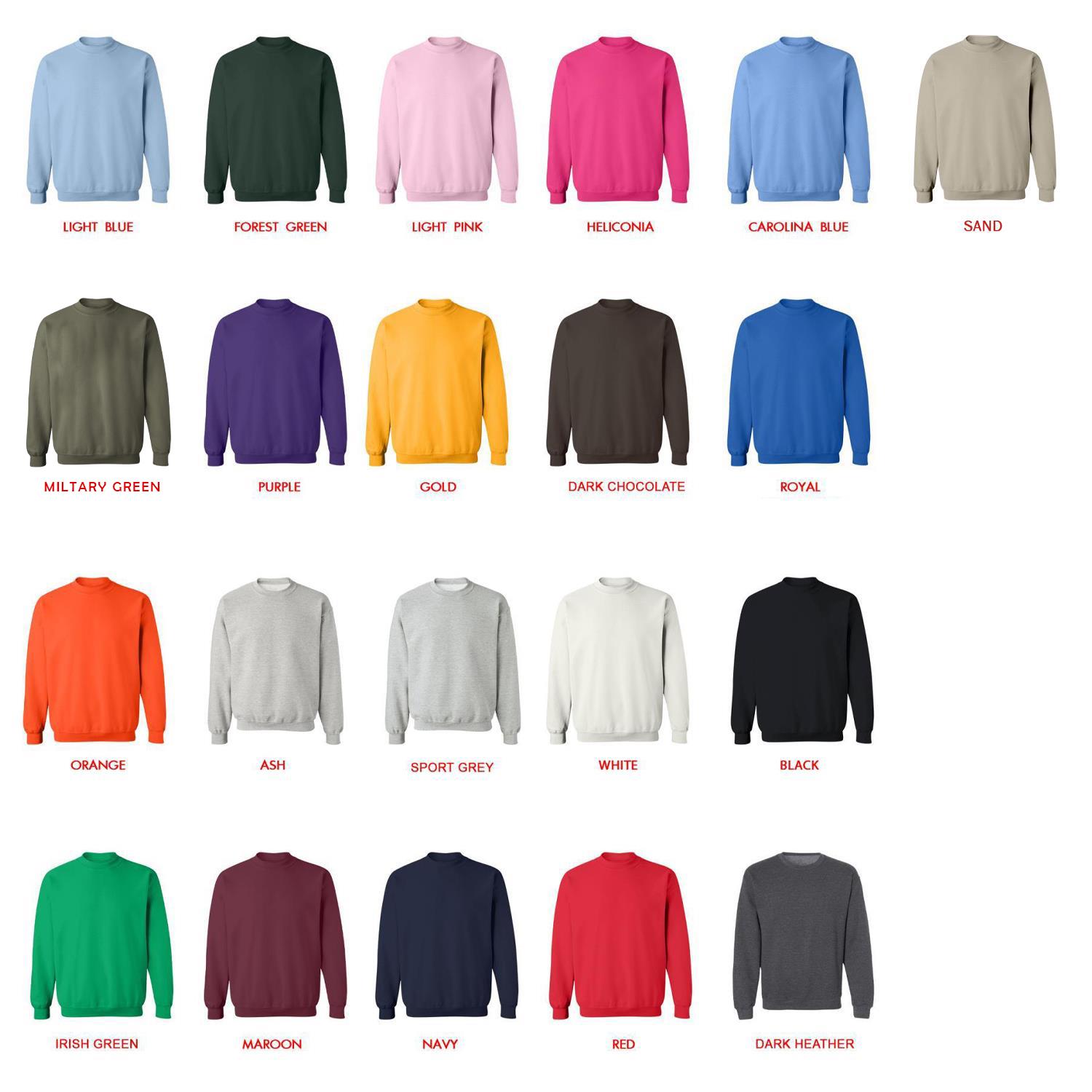 sweatshirt color chart - Land Of The Lustrous Store