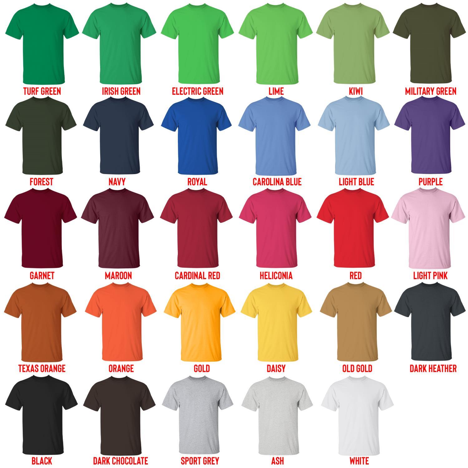 t shirt color chart - Land Of The Lustrous Store