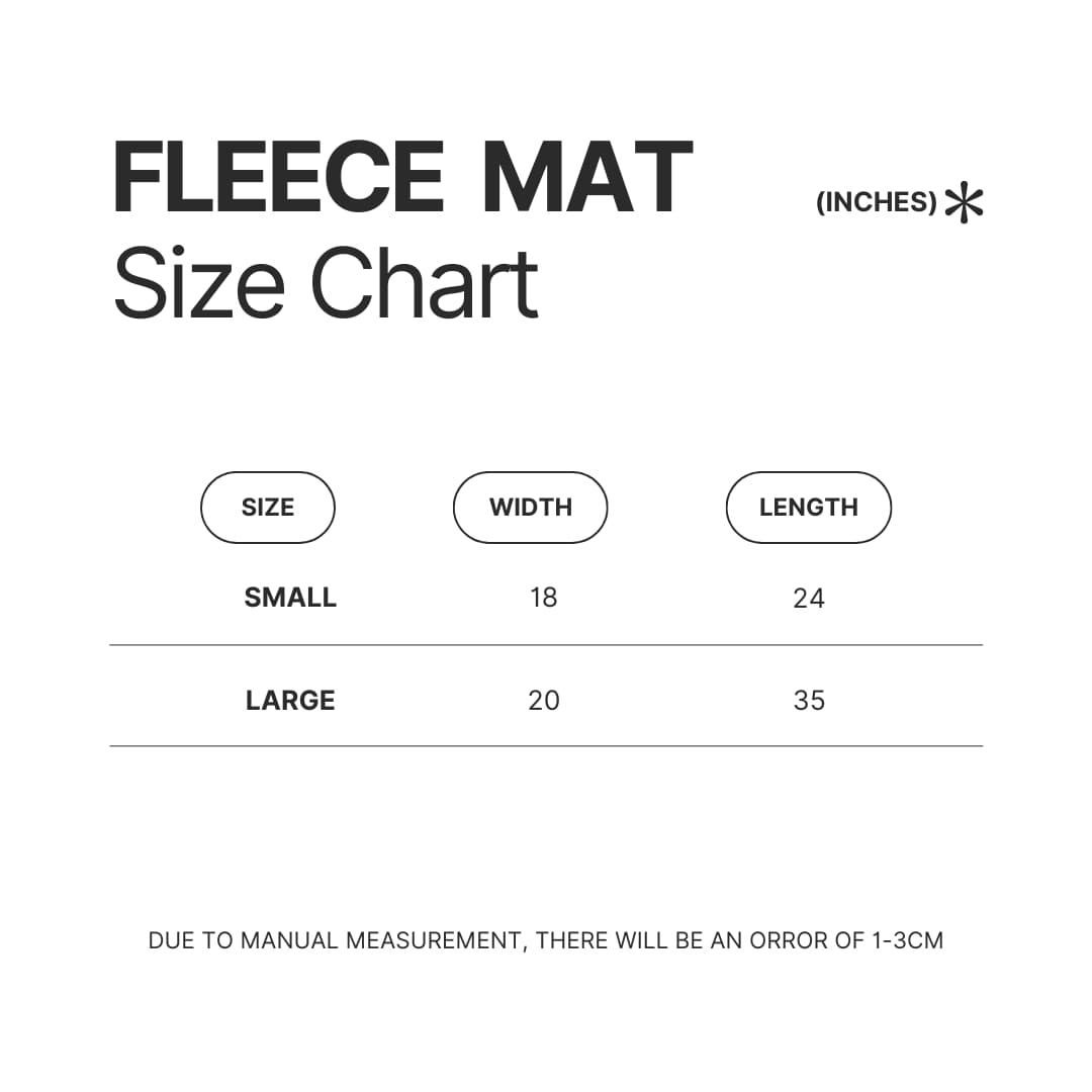 Fleece Mat Size Chart - Land Of The Lustrous Store