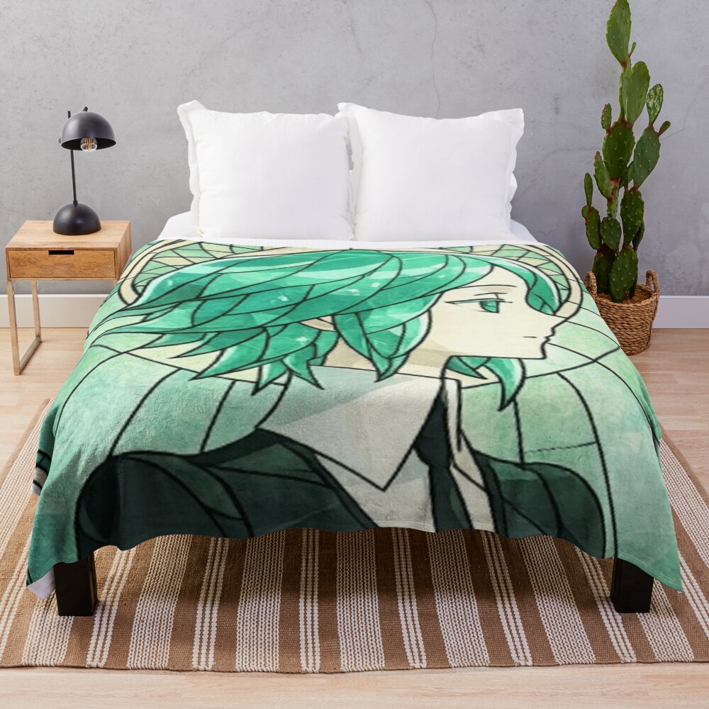 Land Of The Lustrous Phos Stained Glass Throw Blanket