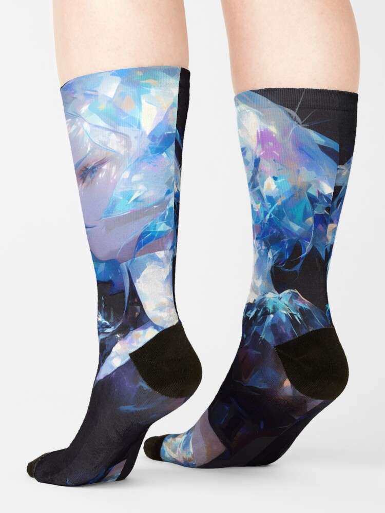 Land Lustrous Gemstone Blue Hair Socks - Image 2